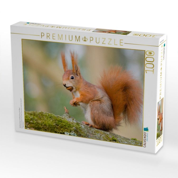 Produktbild: CALVENDO Puzzle Eichh&ouml;rnchen mit Haselnuss im Maul | 1000 Teile Lege-Gr&ouml;&szlig;e 64x48cm Foto-Puzzle f&uuml;r gl&uuml;ckliche Stunden