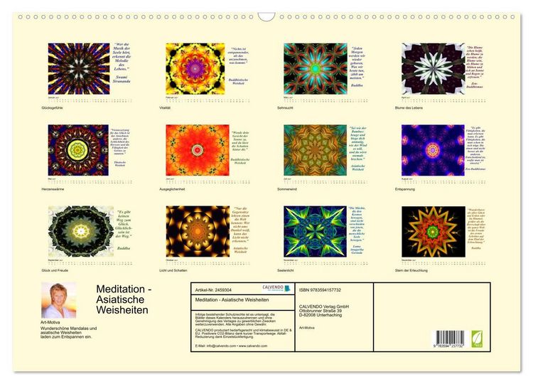 Produktbild: Meditation - Asiatische Weisheiten (Wandkalender 2027 DIN A2 quer), CALVENDO Monatskalender