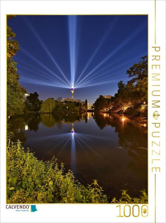 Produktbild: CALVENDO Puzzle Blaue Stunde am Schwanenspiegel zum Grand D&eacute;part | 1000 Teile Lege-Gr&ouml;&szlig;e 64x48cm Foto-Puzzle f&uuml;r gl&uuml;ckliche Stunden