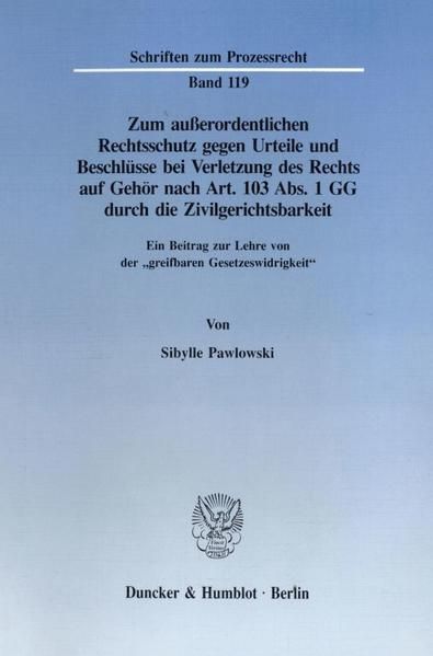 Produktbild: Pawlowski: Zum a. Rechtsschutz