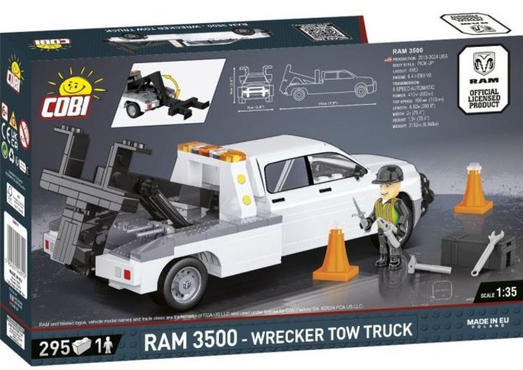Produktbild: COBI 24611 - RAM 350 Wrecker Tow Truck, Pickup Pannenhilfe, Ma&szlig;stab 1:35, Bausatz, 295 Teile+1 Figur