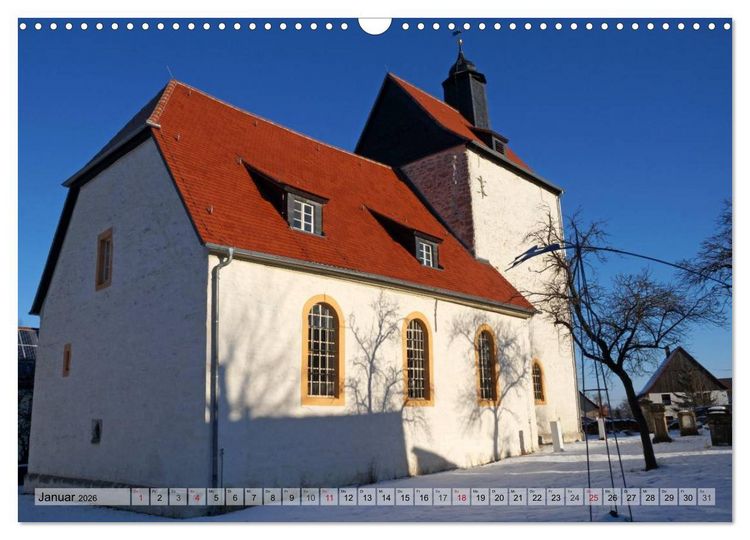 Produktbild: Wunderbares Th&uuml;ringen - besondere Dorfkirchen (Wandkalender 2026 DIN A3 quer), CALVENDO Monatskalender