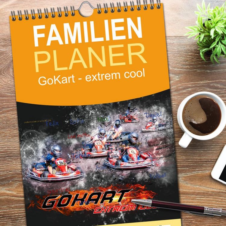 Produktbild: Familienplaner 2026 - GoKart - extrem cool mit 5 Spalten (Wandkalender, 21 x 45 cm) CALVENDO