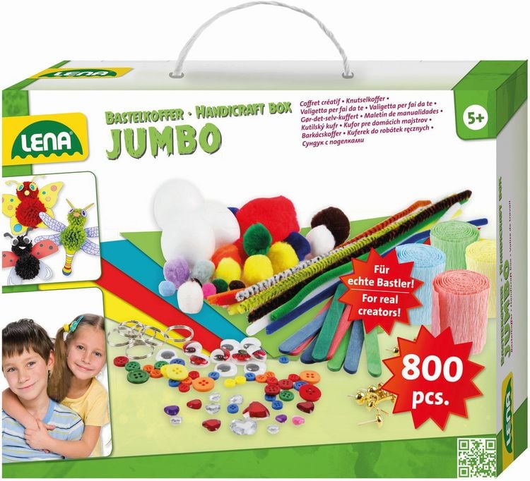 LENA® 42629 - Bastelkoffer JUMBO, 800 Teile ab 5 Jahre