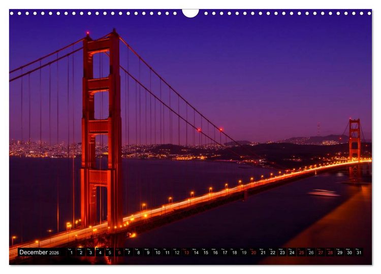 Produktbild: GOLDEN GATE BRIDGE Fascinating San Francisco (Wall Calendar 2026 DIN A3 landscape), CALVENDO 12 Month Wall Calendar