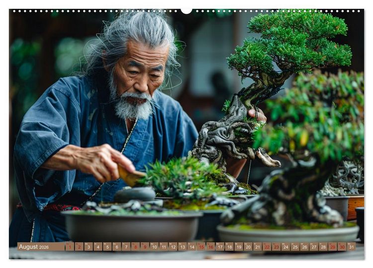 Produktbild: Bonsai meditativ (hochwertiger Premium Wandkalender 2026 DIN A2 quer), Kunstdruck in Hochglanz