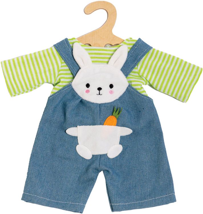 Produktbild: Puppen-Latzhose mit Ringelshirt ''Bunny Lou'', Gr. 28-35 cm