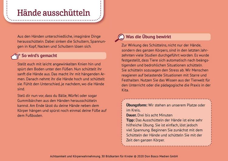 Produktbild: Achtsamkeit und K&ouml;rperwahrnehmung. 30 Bildkarten f&uuml;r Kinder