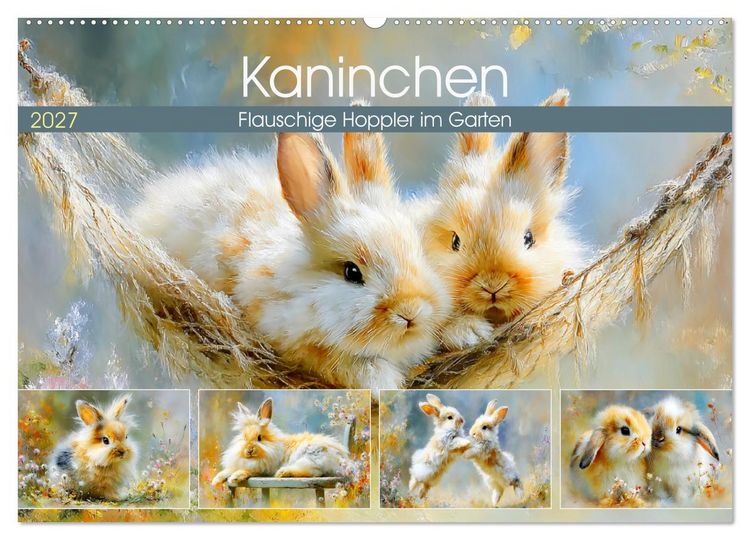 Produktbild: Kaninchen. Flauschige Hoppler im Garten (Wandkalender 2027 DIN A2 quer), CALVENDO Monatskalender