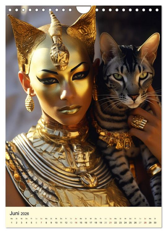 Produktbild: &Auml;gyptischer Katzenkult. Priesterinnen der G&ouml;ttin Bastet (Wandkalender 2026 DIN A4 hoch), CALVENDO Monatskalender