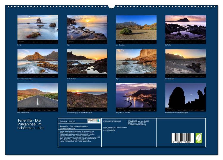Produktbild: Teneriffa - Die Vulkaninsel im sch&ouml;nsten Licht (hochwertiger Premium Wandkalender 2026 DIN A2 quer), Kunstdruck in Hochglanz