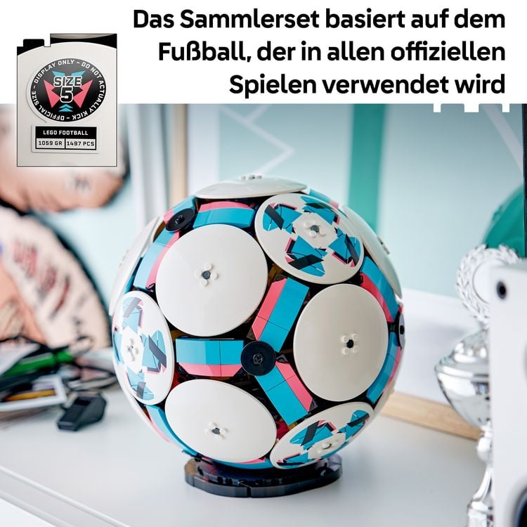 Produktbild: LEGO Editions Fu&szlig;ball Modellbau mit Spielzeug Fu&szlig;ball 43019