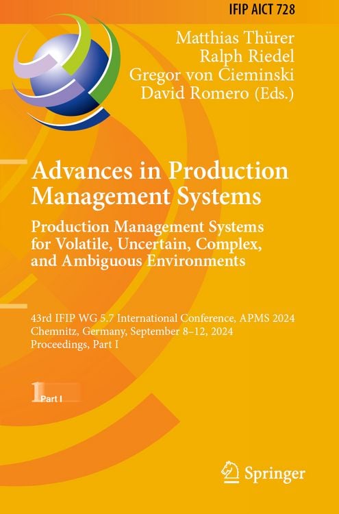 Produktbild: Advances in Production Management Systems. Production Management Systems for Volatile, Uncertain, Complex, and Ambiguous Environments