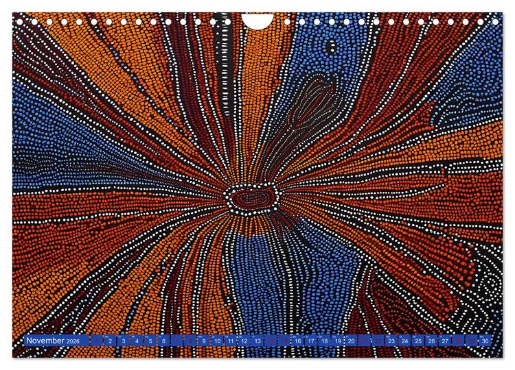 Produktbild: Traumzeit - KI-generierte Aborigine-Kunst aus dem Herzen Australiens (Wandkalender 2026 DIN A4 quer), CALVENDO Monatskalender