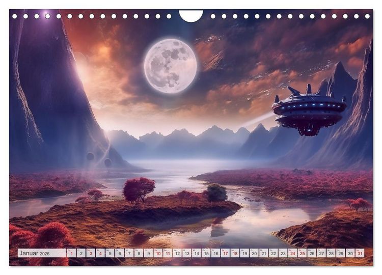 Produktbild: Extraterrestrisch - Auf fremden Planeten (Wandkalender 2026 DIN A4 quer), CALVENDO Monatskalender