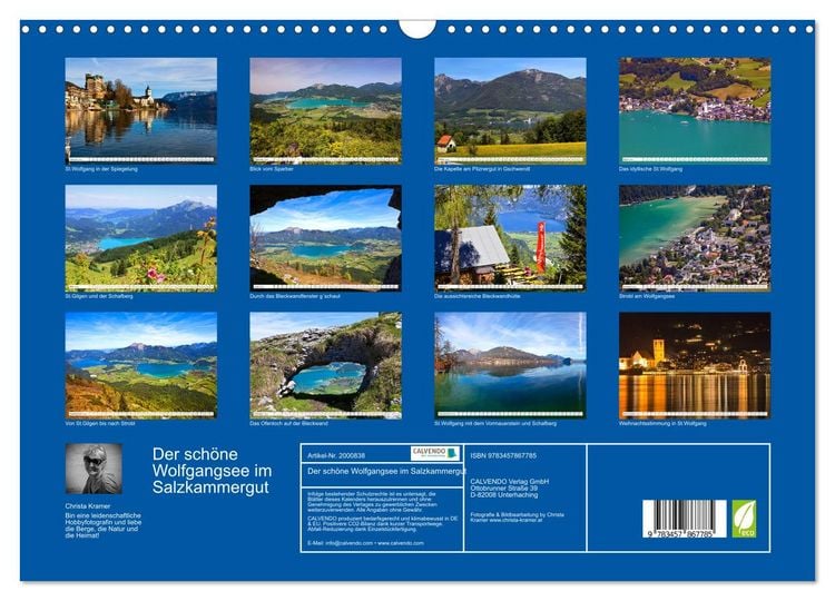 Produktbild: Der sch&ouml;ne Wolfgangsee im Salzkammergut (Wandkalender 2026 DIN A3 quer), CALVENDO Monatskalender