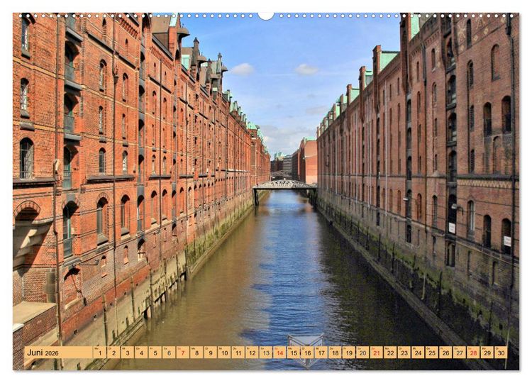Produktbild: Hamburg - Ein Tag in der Speicherstadt (Wandkalender 2026 DIN A2 quer), CALVENDO Monatskalender