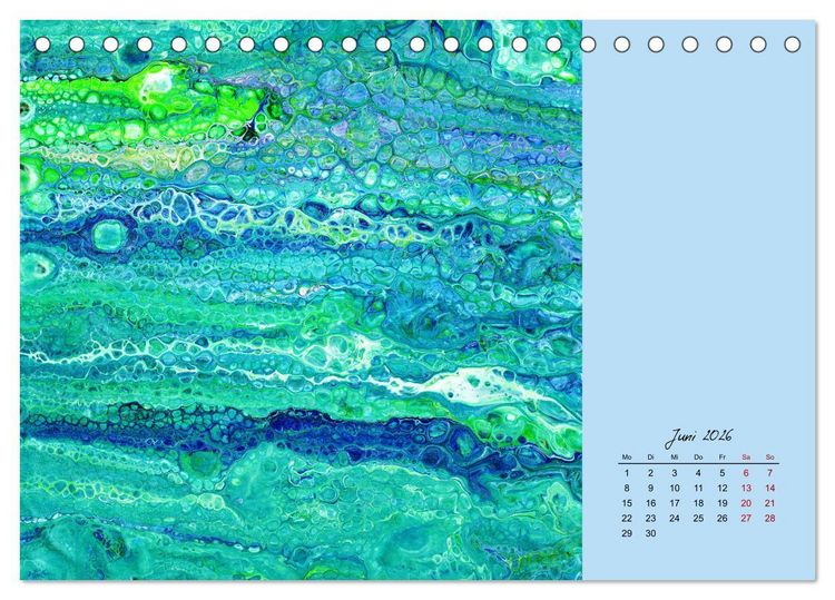 Produktbild: Farbfantasien - Pouring (Tischkalender 2026 DIN A5 quer), CALVENDO Monatskalender
