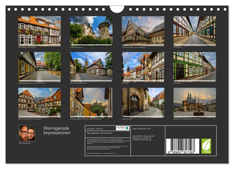 Produktbild: Wernigerode Impressionen (Wandkalender 2026 DIN A4 quer), CALVENDO Monatskalender