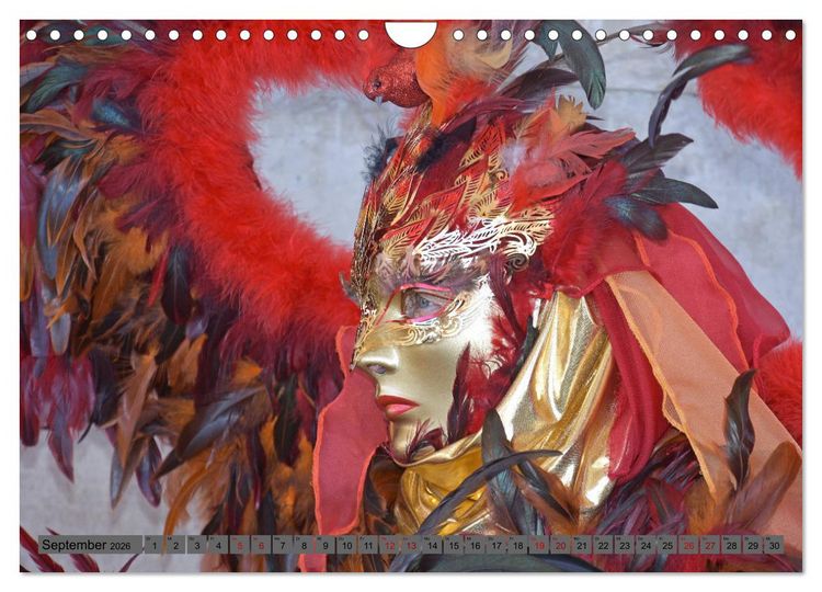 Produktbild: BUNT . PR&Auml;CHTIG . FARBENFROH . Das ist der Karneval in Venedig (Wandkalender 2026 DIN A4 quer), CALVENDO Monatskalender