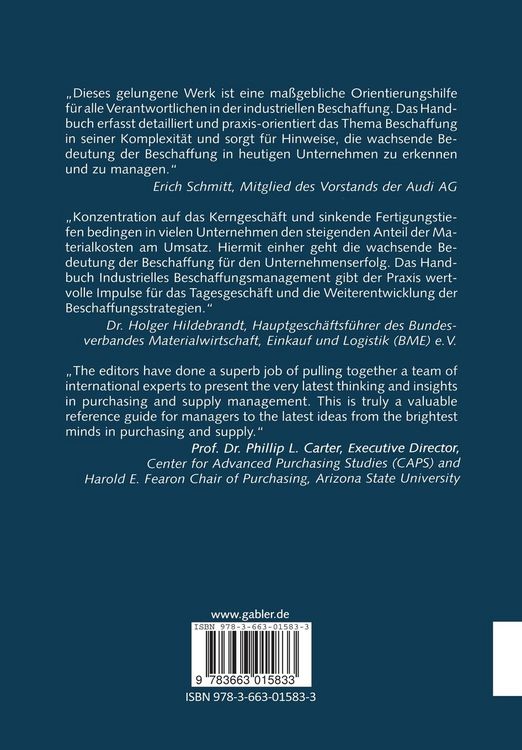 Produktbild: Handbuch Industrielles Beschaffungsmanagement