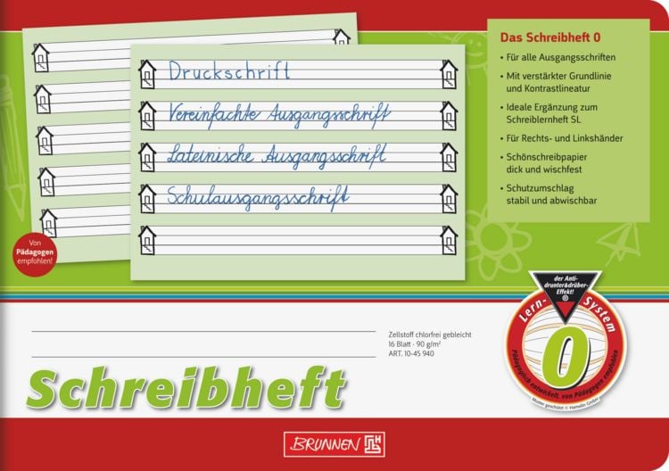 Produktbild: Schreibheft A5quer Lin0 16Bl