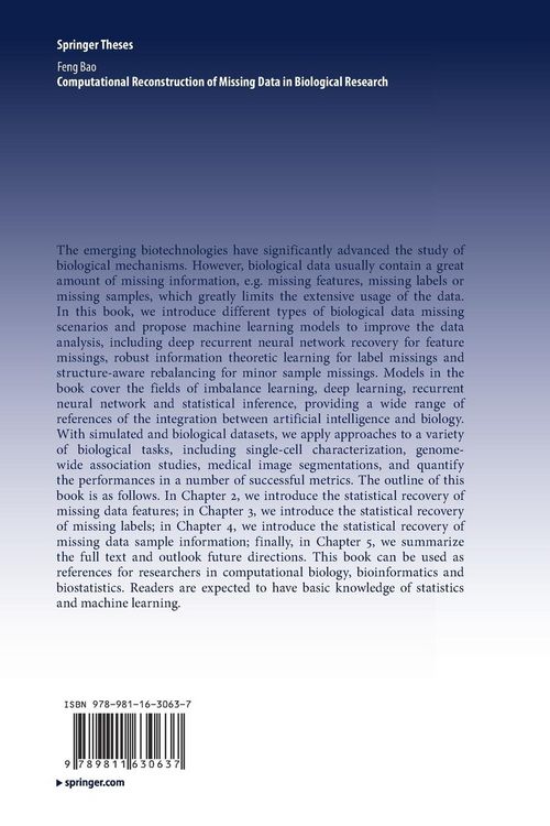 Produktbild: Computational Reconstruction of Missing Data in Biological Research