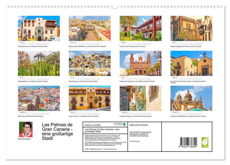Produktbild: Las Palmas de Gran Canaria - eine gro&szlig;artige Stadt (hochwertiger Premium Wandkalender 2026 DIN A2 quer), Kunstdruck in Hochglanz