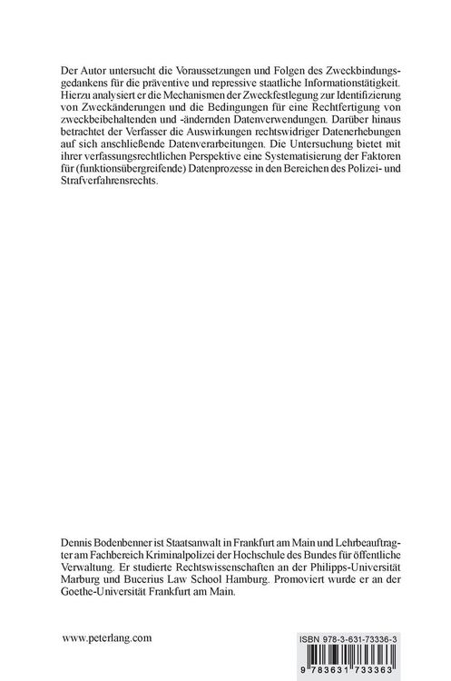 Produktbild: Pr&auml;ventive und repressive Datenverarbeitung unter besonderer Ber&uuml;cksichtigung des Zweckbindungsgedankens