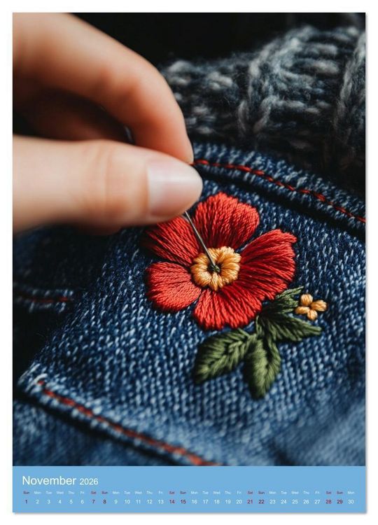 Produktbild: Elegance in Embroidery (Wall Calendar 2026 DIN A3 portrait), CALVENDO 12 Month Wall Calendar