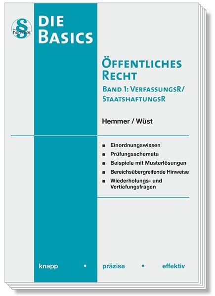 Produktbild: Die Basics &Ouml;ffentliches Recht I - Verfassungsrecht, Staatshaftungsrecht