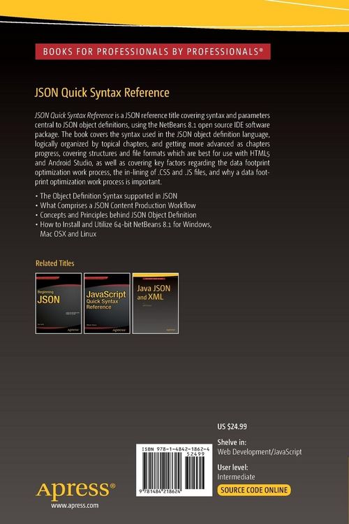 Produktbild: JSON Quick Syntax Reference