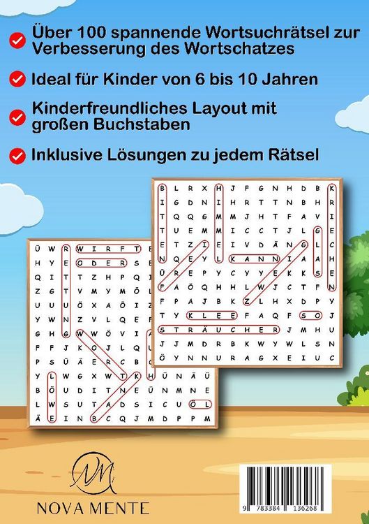 Produktbild: Wortsuchspiel R&auml;tselbuch f&uuml;r Kinder von 6 bis 10 Jahren