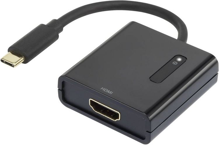 Produktbild: Renkforce RF-4472892 USB / HDMI Adapter [1x USB-C&reg; Stecker - 1x HDMI-Buchse] Schwarz vergoldete Steckkontakte 15.00 cm