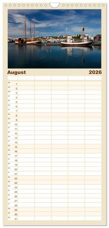 Produktbild: Familienplaner 2026 - Island - Land aus Feuer und Eis mit 5 Spalten (Wandkalender, 21 x 45 cm) CALVENDO
