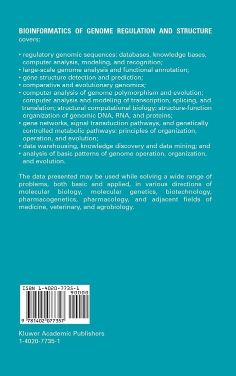 Produktbild: Bioinformatics of Genome Regulation and Structure