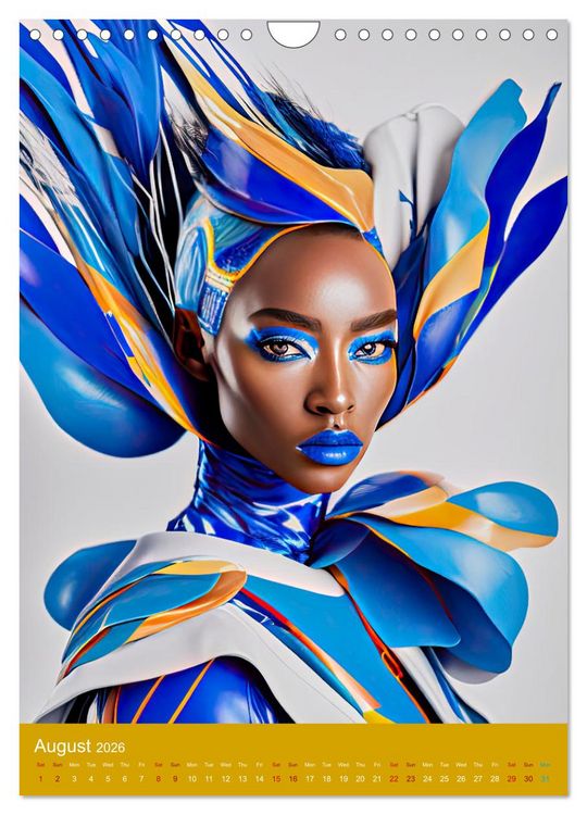 Produktbild: African beauties in a feather style (Wall Calendar 2026 DIN A4 portrait), CALVENDO 12 Month Wall Calendar