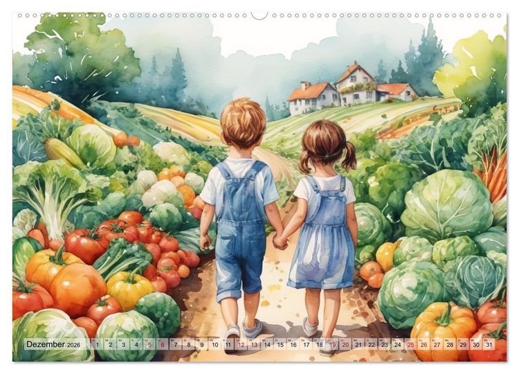 Produktbild: Gem&uuml;siges - Reise ins Land des Gem&uuml;ses (hochwertiger Premium Wandkalender 2026 DIN A2 quer), Kunstdruck in Hochglanz