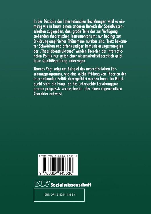 Produktbild: Der Neorealismus in der internationalen Politik