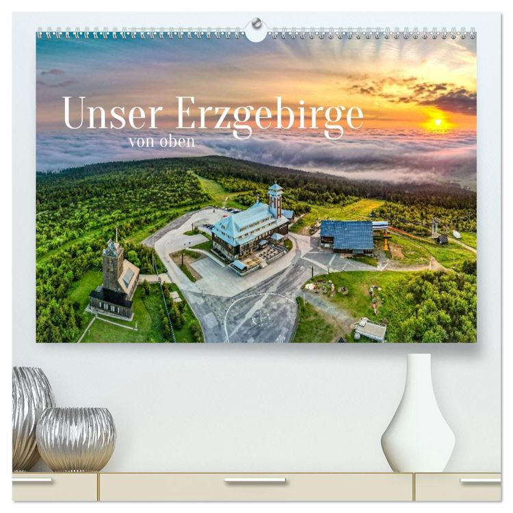 Produktbild: Unser Erzgebirge von oben (hochwertiger Premium Wandkalender 2026 DIN A2 quer), Kunstdruck in Hochglanz