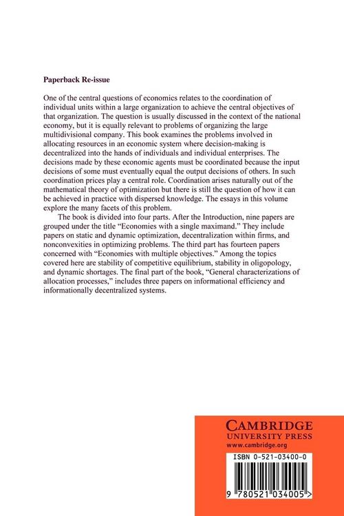 Produktbild: Studies in Resource Allocation Processes