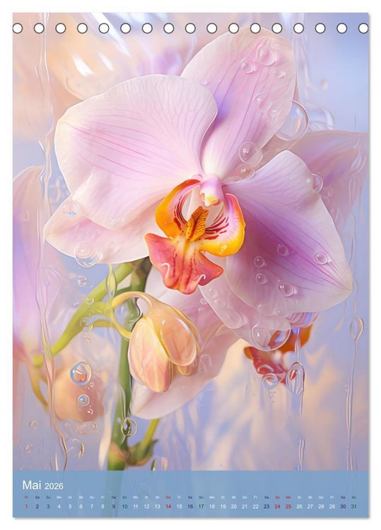 Produktbild: Blumen im Malstil (Tischkalender 2026 DIN A5 hoch), CALVENDO Monatskalender