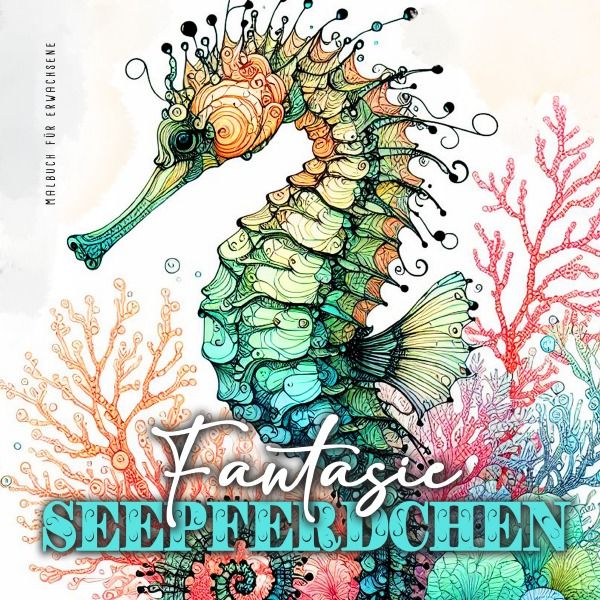 Produktbild: Fantasie Seepferdchen Malbuch f&uuml;r Erwachsene