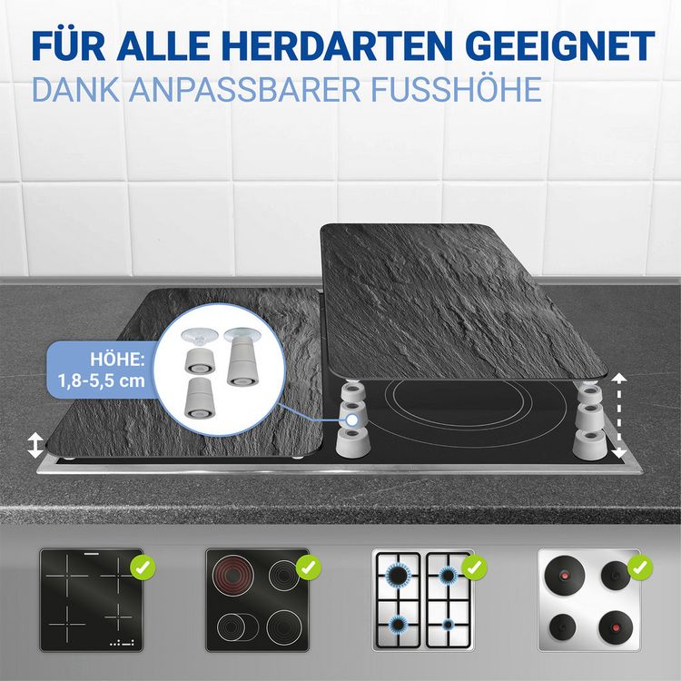 Produktbild: Herdabdeckplatte Universal Mod. Schiefer, 2er Set, f&uuml;r alle Herdarten geeignet