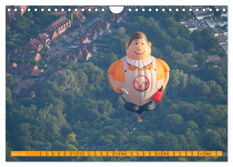 Produktbild: Hei&szlig;luftballone - Bunte Riesen im Norden (Wandkalender 2026 DIN A4 quer), CALVENDO Monatskalender
