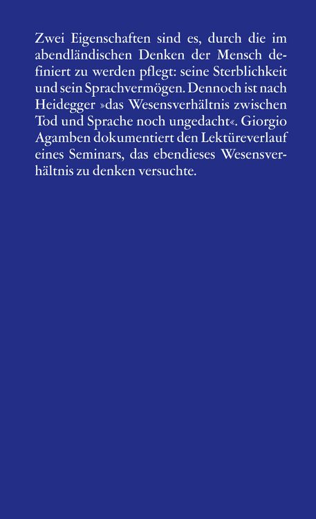 Produktbild: Die Sprache und der Tod