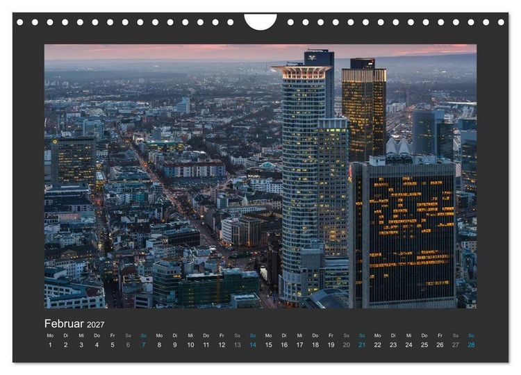 Produktbild: FRANKFURT - Nachtlichter 2027 (Wandkalender 2027 DIN A4 quer), CALVENDO Monatskalender