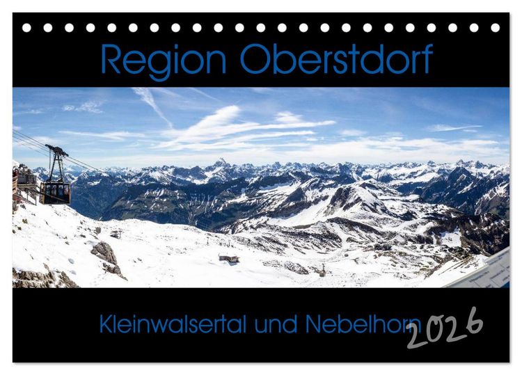 Produktbild: Region Oberstdorf - Kleinwalsertal und Nebelhorn (Tischkalender 2026 DIN A5 quer), CALVENDO Monatskalender