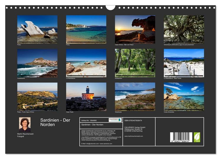 Produktbild: Sardinien - Der Norden (Wandkalender 2026 DIN A3 quer), CALVENDO Monatskalender