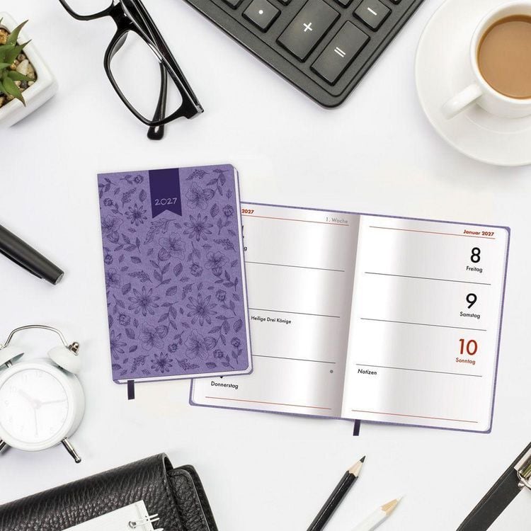 Produktbild: TR&Ouml;TSCH - Taschenkalender A7 Soft Touch Blumen 2027